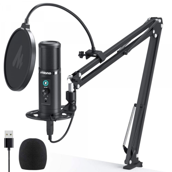 MAONO AU-PM422 192KHZ/24BIT Professional Cardioid Condenser Mic with Touch Mute Button and Mic