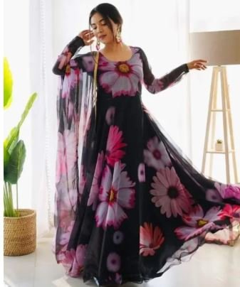 Readymade Georgette Gown Three Piece For Women Dress (3 pcs)